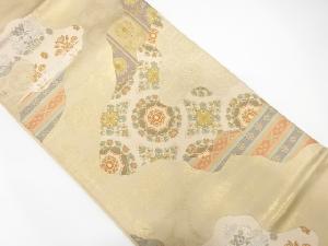 道長取りに華紋更紗模様織り出し　袋帯